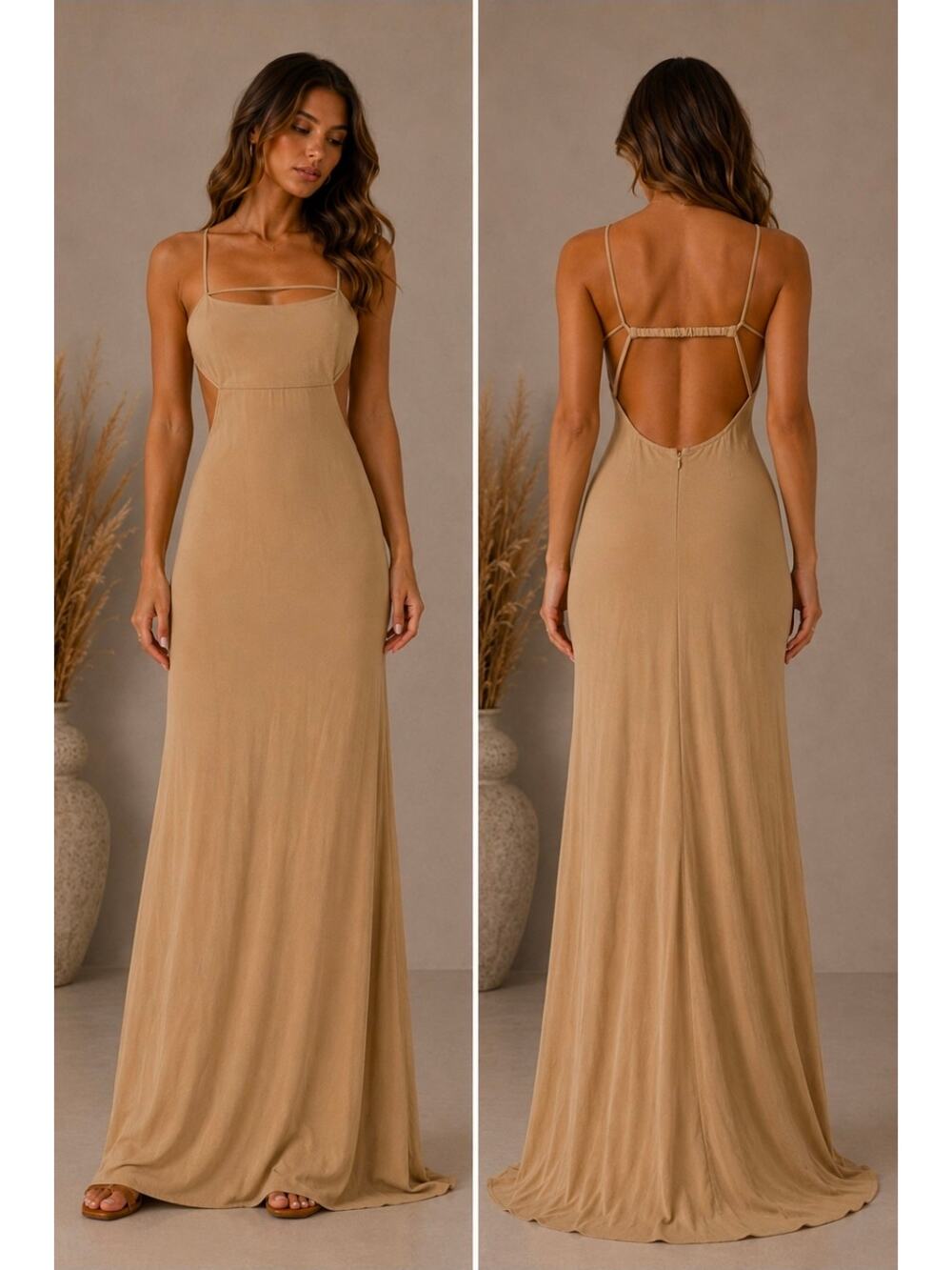 MSRP $75 NWT ASOS DESIGN STRAPPY CUTOUT MAXI DRESS ♡SIZE 10♡